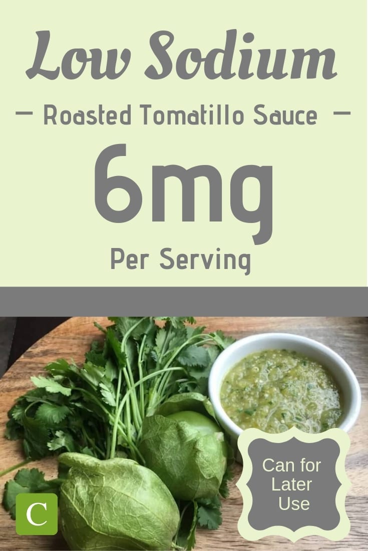 Low Sodium Roasted Green Tomatillo Salsa