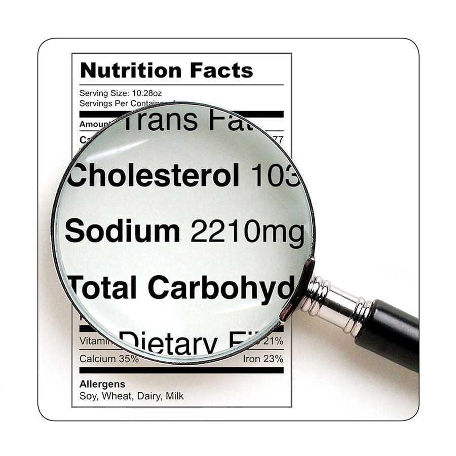 sodium nutrition label