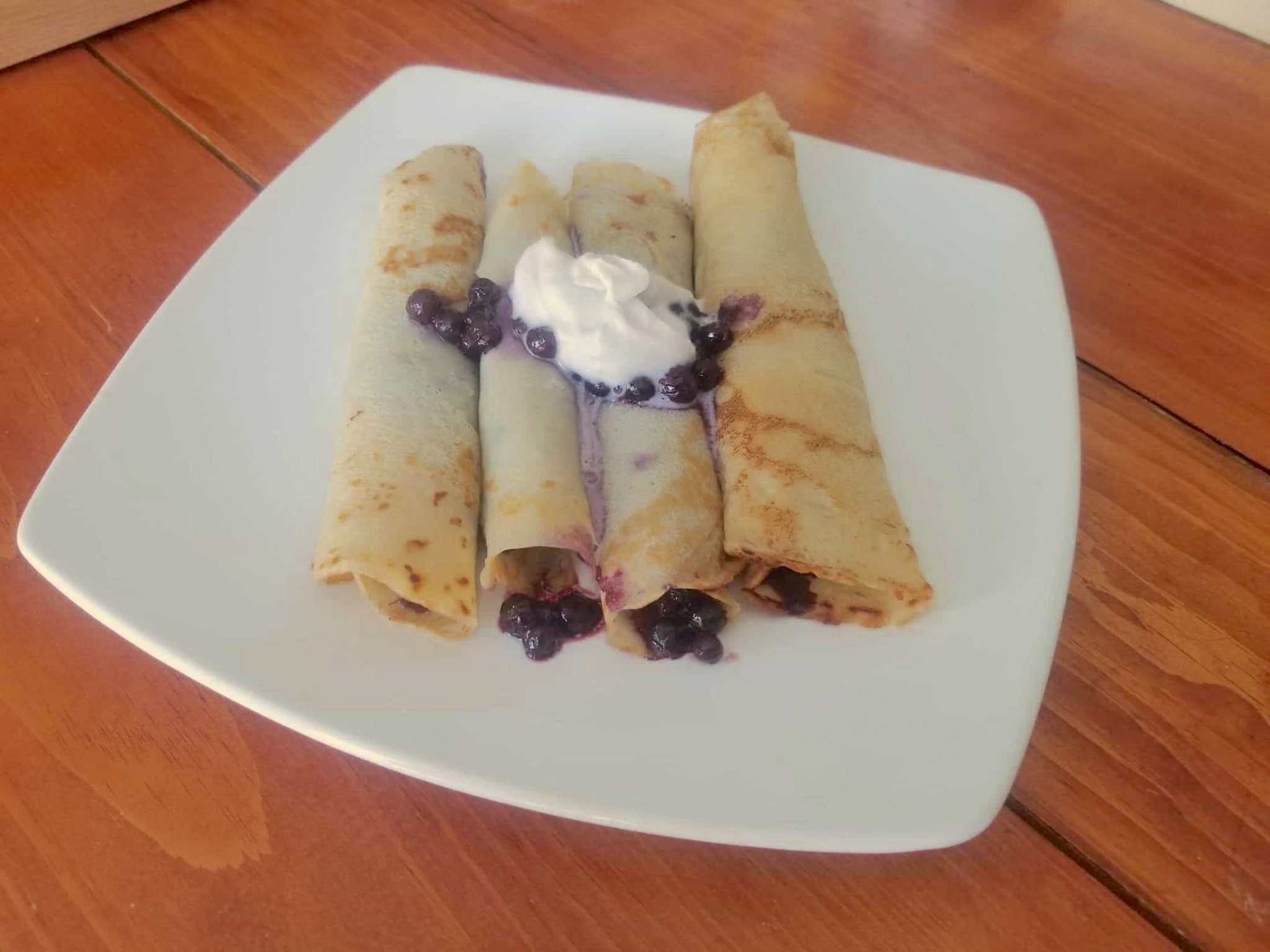 Crepes with Blueberry Compote