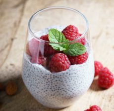 Chia Seed Pudding With Rasberries
