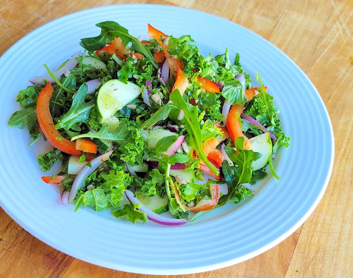 Low Potassium Plant Based Recipes Cukebook Org Simple Kale And Arugula Salad 1143x900